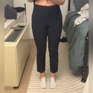 Kate Spade Navy and Black Animal Print Cropped Pants